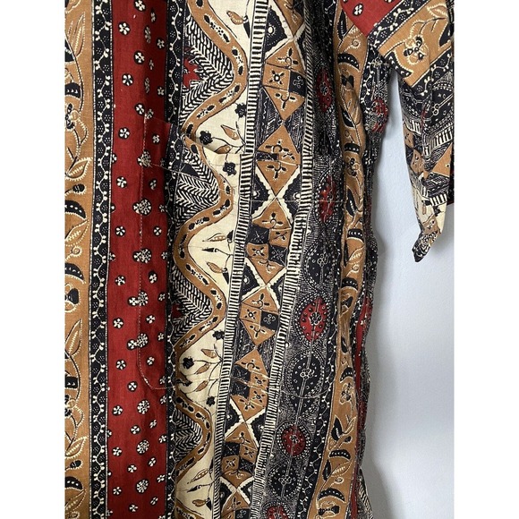Vtg! Neiman Marcus Tie Waist Duster House Robe Size L/XL? Mix Media Print *FLAW* - Picture 3 of 8